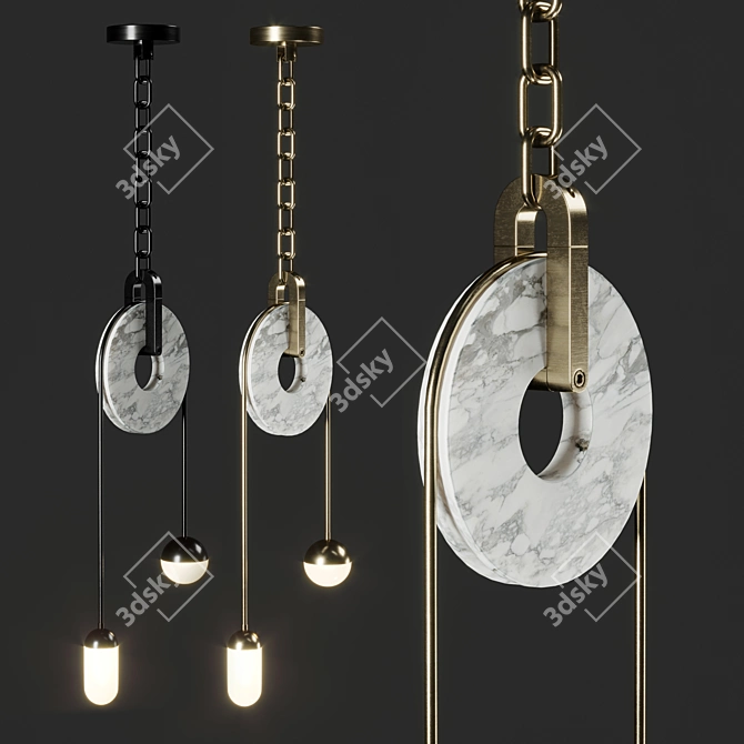 Crafted Glass Pendant Light 3D model image 3