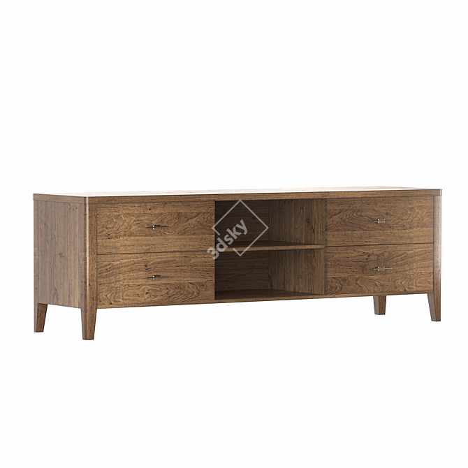 Parisian Chic Wooden Chest 3D model image 3