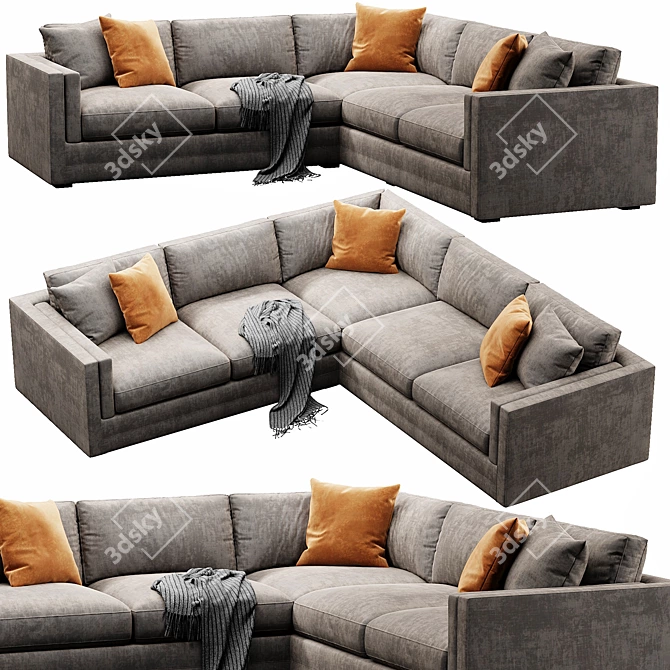 Lakeview Upholstered Corner Sectional Sofa 3D model image 1