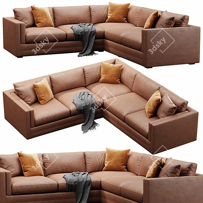 Lakeview Upholstered Corner Sectional Sofa 3D model image 3