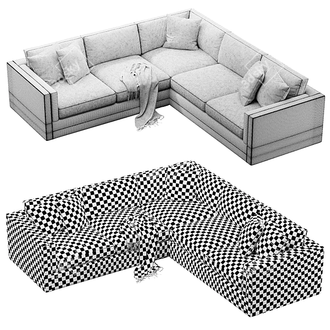 Lakeview Upholstered Corner Sectional Sofa 3D model image 6