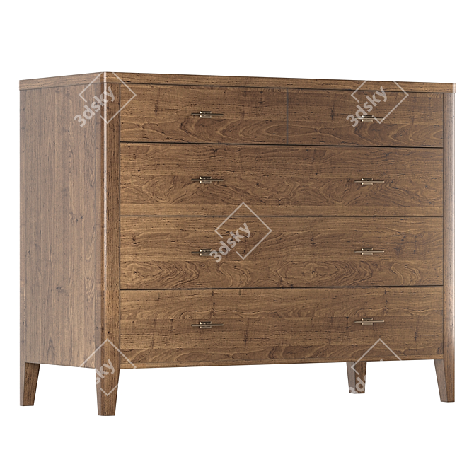 Parisian Chic 5-Drawer Chest 3D model image 7