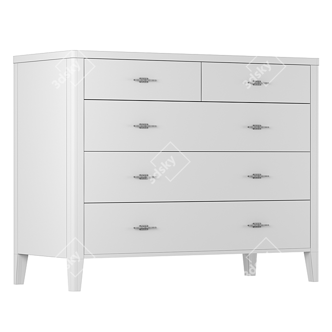 Parisian Chic 5-Drawer Chest 3D model image 8