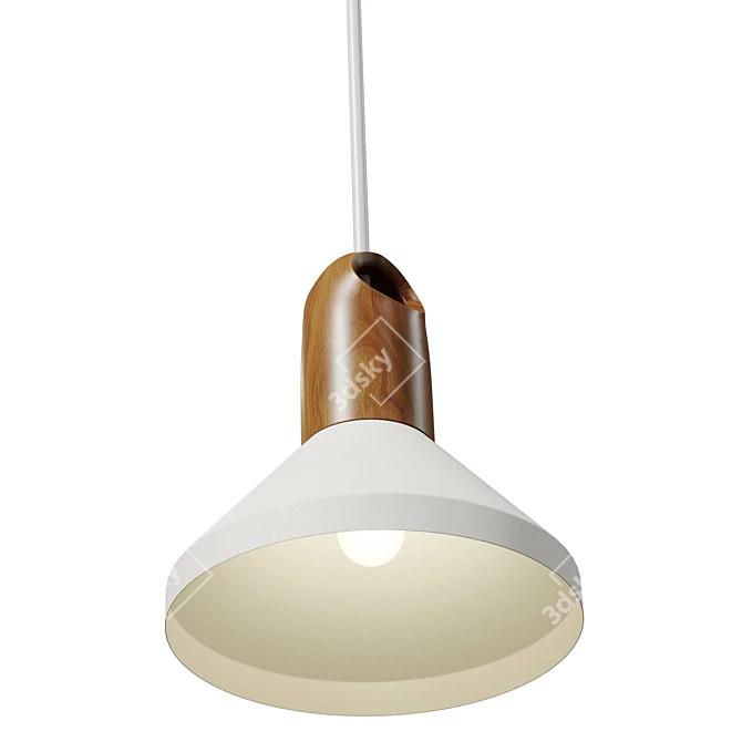 Rustic Industrial Pendant Light 3D model image 2