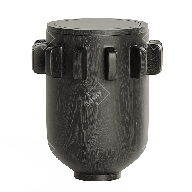 Elegant Leather Odin Stool 3D model image 5