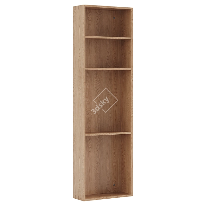 Sleek Oak Shelf Display 3D model image 2