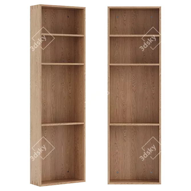 Sleek Oak Shelf Display 3D model image 3