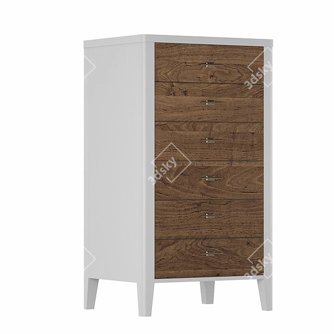 Parisian Chic 6-Drawer Chest 3D model image 2