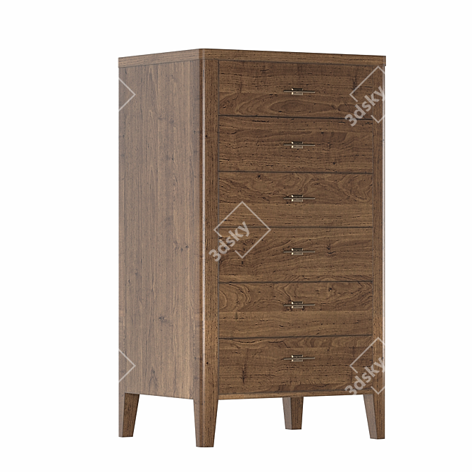 Parisian Chic 6-Drawer Chest 3D model image 3