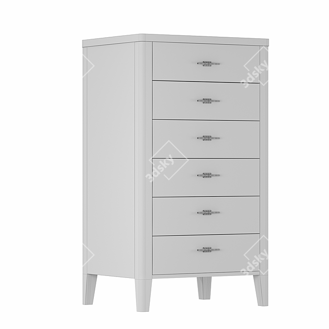 Parisian Chic 6-Drawer Chest 3D model image 4