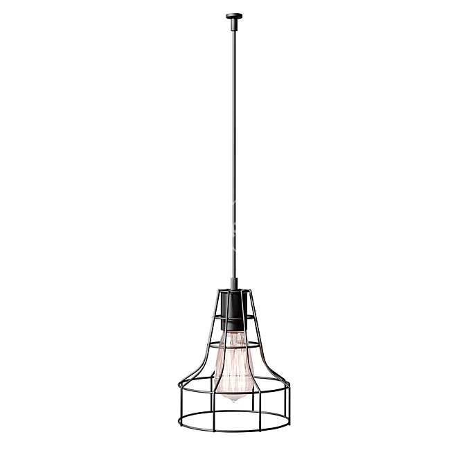 Industrial Loft Metal Chandelier 3D model image 5