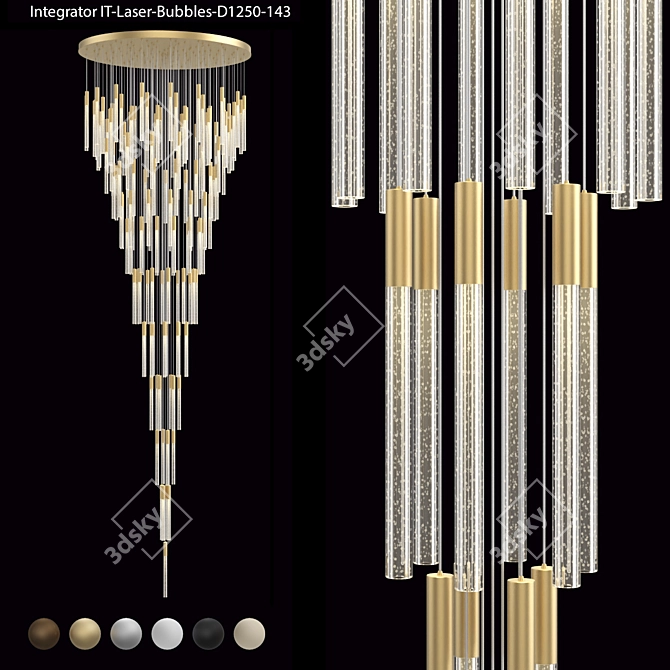 Elegant Integrator Icicle Bubble Chandelier 3D model image 1