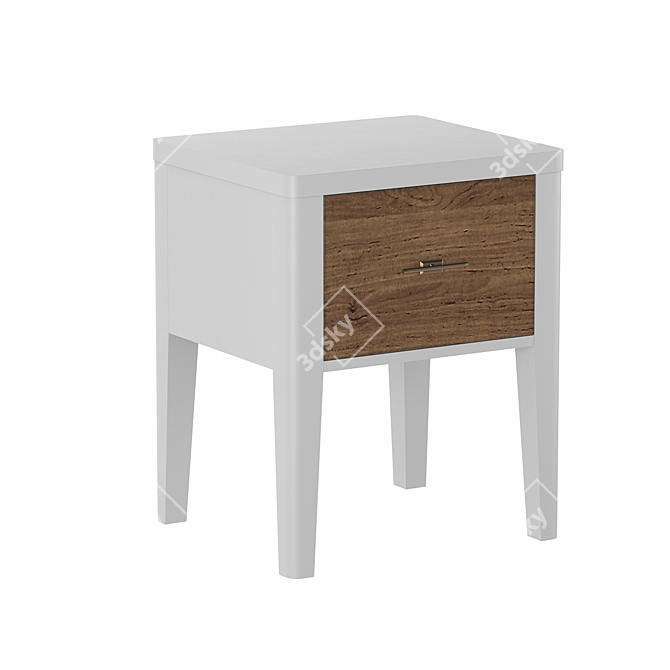 Paris Chic Bedside Table with Drawer 3D model image 2