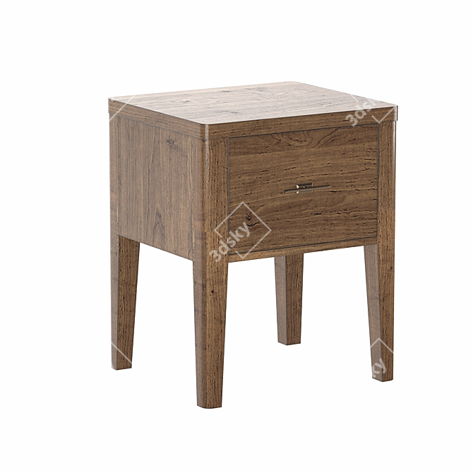 Paris Chic Bedside Table with Drawer 3D model image 3