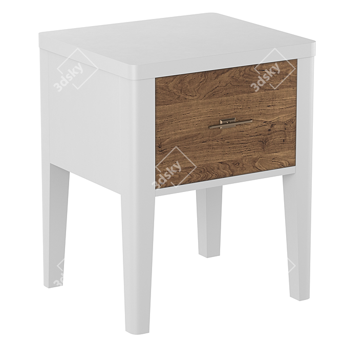 Paris Chic Bedside Table with Drawer 3D model image 6