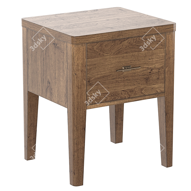 Paris Chic Bedside Table with Drawer 3D model image 7