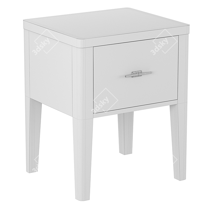 Paris Chic Bedside Table with Drawer 3D model image 8