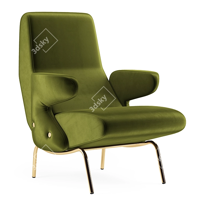 Modern Arflex Delfino Armchair 3D model image 8