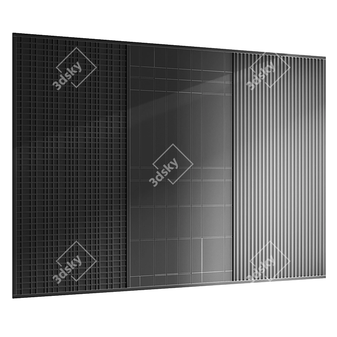 Wooden Wall Panel 420cm x 300cm 3D model image 4