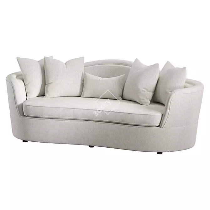 Elegant Kamilah Beige Upholstered Sofa 3D model image 2