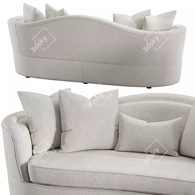 Elegant Kamilah Beige Upholstered Sofa 3D model image 3