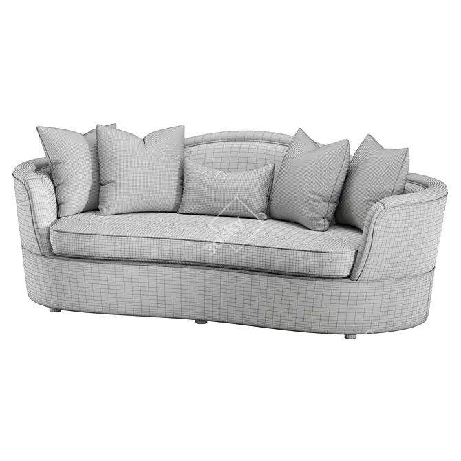 Elegant Kamilah Beige Upholstered Sofa 3D model image 4