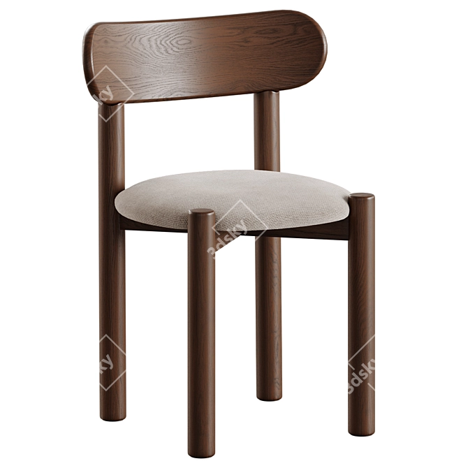 Nebai Chair: Solid & Soft Back 3D model image 1