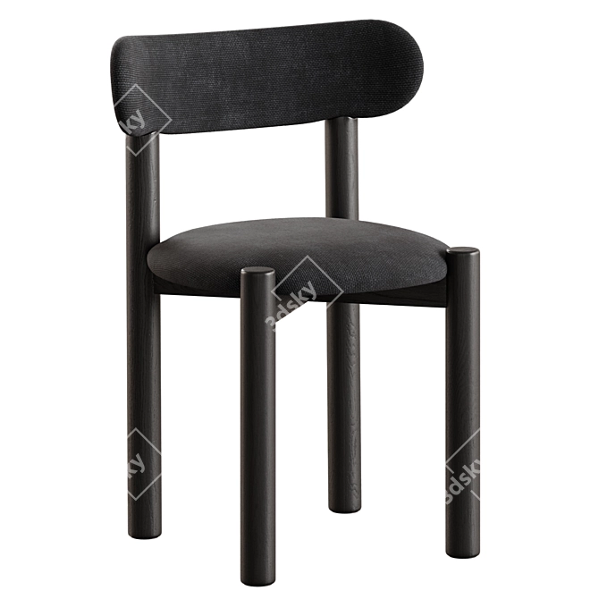 Nebai Chair: Solid & Soft Back 3D model image 2