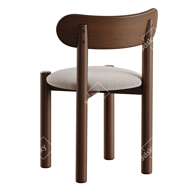 Nebai Chair: Solid & Soft Back 3D model image 4