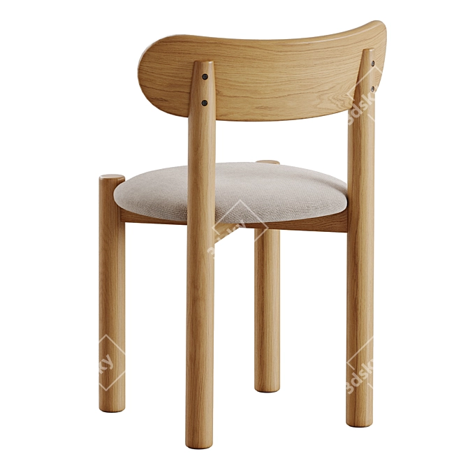 Nebai Chair: Solid & Soft Back 3D model image 6