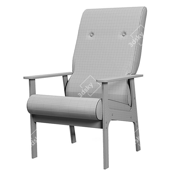 Elegant Classic ZASIDELIS Armchair 3D model image 4