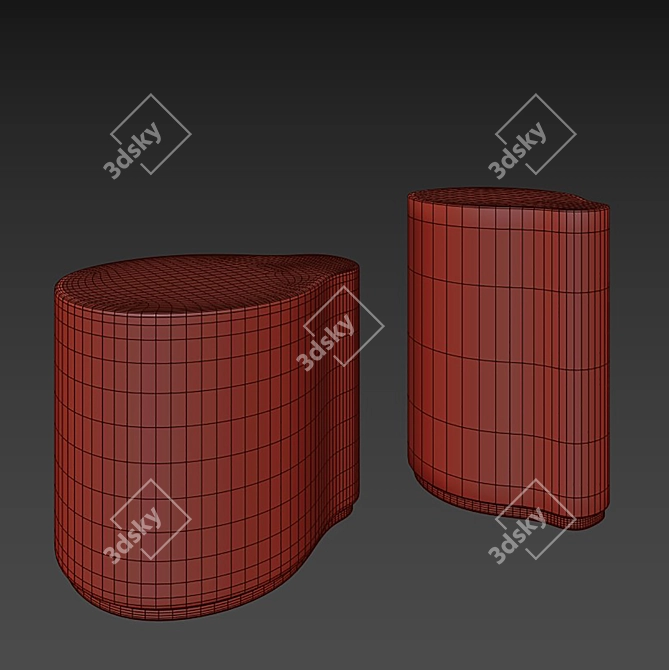 Contemporary Giorgetti Drop Tables 3D model image 3