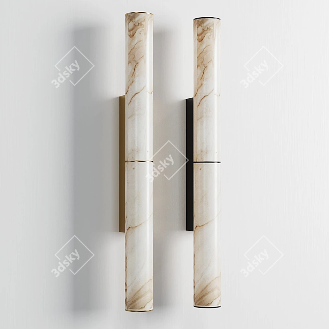 Sleek Vertical Wall Light 3D model image 3