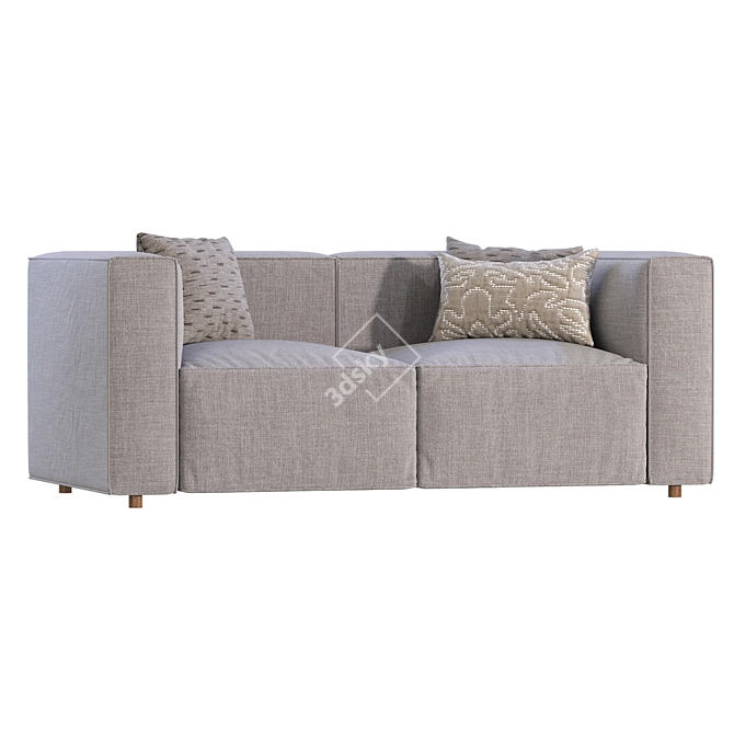 Modern Remi 2-Piece Sofa 3D model image 1