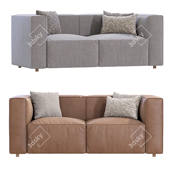 Modern Remi 2-Piece Sofa 3D model image 2