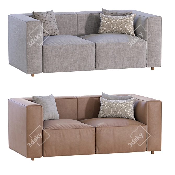 Modern Remi 2-Piece Sofa 3D model image 4