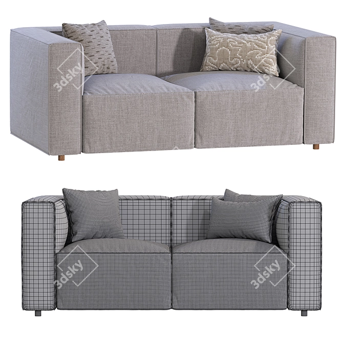 Modern Remi 2-Piece Sofa 3D model image 5