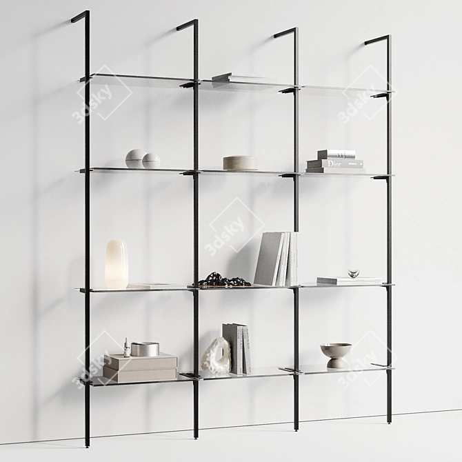 Modern Shelving with Decorative Objects 3D model image 2