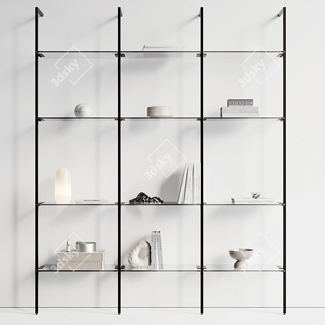 Modern Shelving with Decorative Objects 3D model image 4