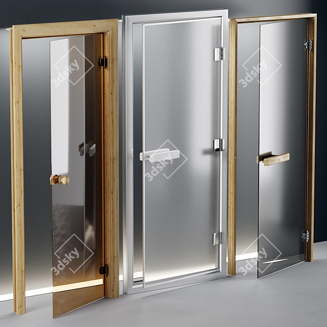 Sauna and Hammam Glass Doors 3D model image 2