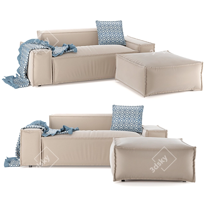 Elegant AMURA Davis Sofa 3D model image 1