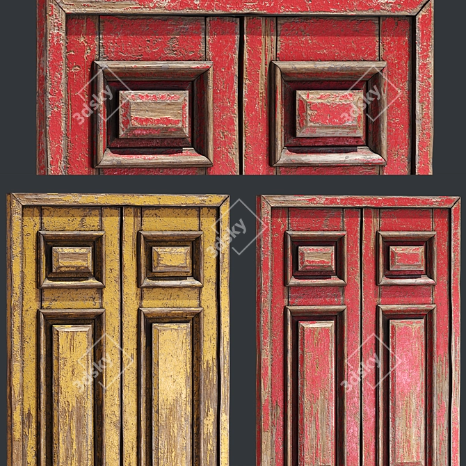 Vintage Old Door 3D Model 3D model image 10