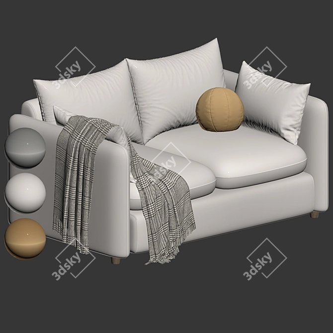 Elegant Modern Mons Wagon Sofa 3D model image 5