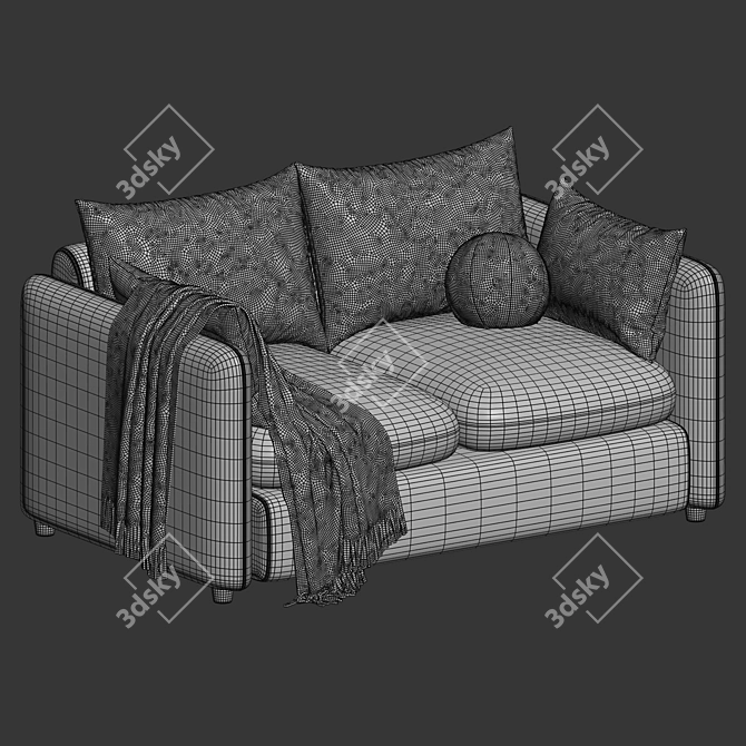 Elegant Modern Mons Wagon Sofa 3D model image 6