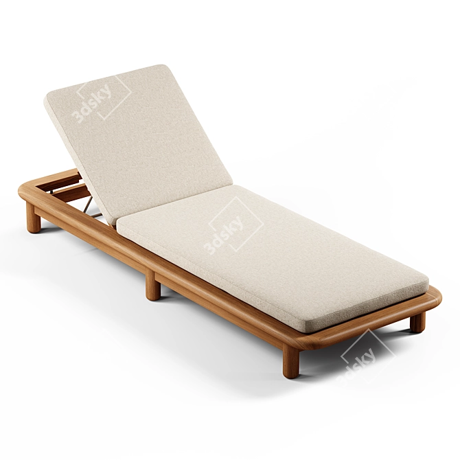 Seamless Textured 3D Sun Lounger 3D model image 8