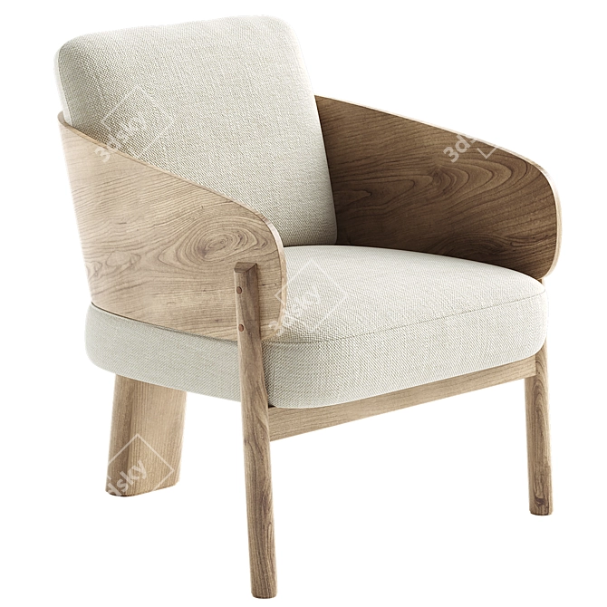  E. Gallin Marais Boucle Armchair 3D model image 2