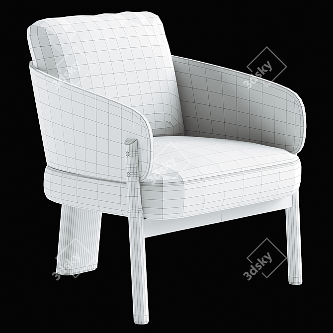  E. Gallin Marais Boucle Armchair 3D model image 4