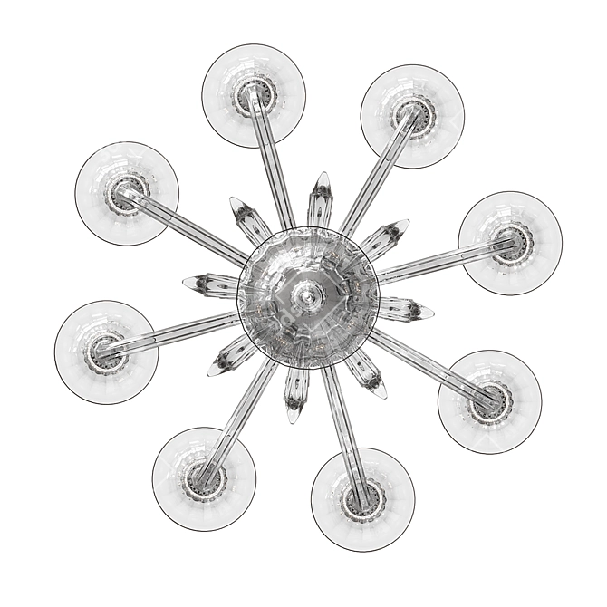 Elegant Murano Glass 8-Light Chandelier 3D model image 4