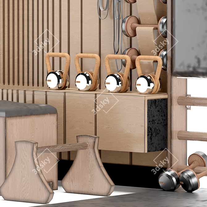 4K Texture Home Gym Decor 3D model image 7