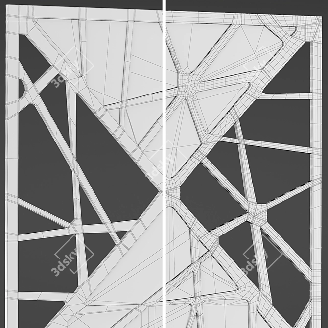 Decorative Panel Set with Abstract Patterns 3D model image 4